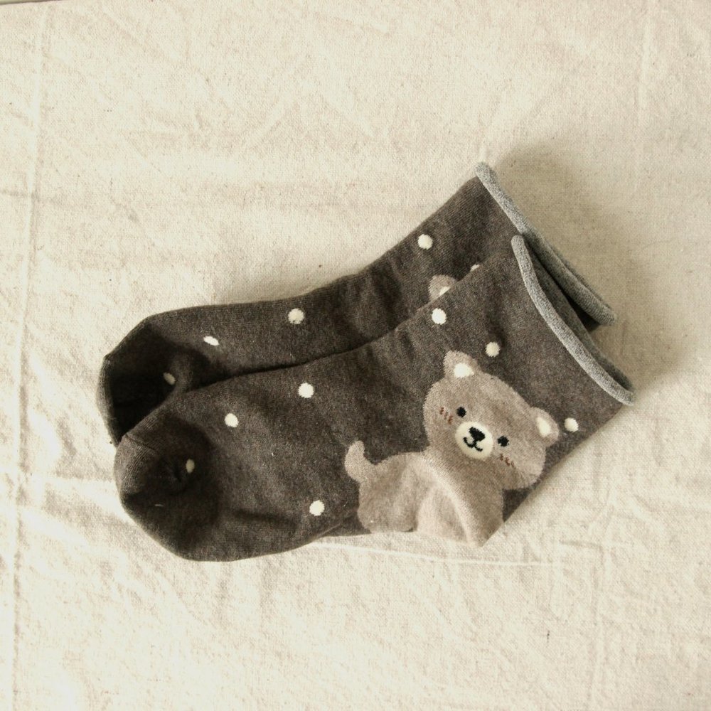 Brown Bear Ankle Socks
